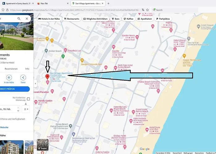 Aparthotel In Sunny Beach, Complex Sun Village, 80 Qm, 2 Bedrooms & Living Near To The Beach, Swimming Pool, Garden